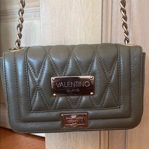 Olive Quilted Shoulder Bag